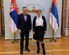 1. februar 2019. Šef stalne delegacije u PS CES mr Igor Bečić i predstavnica ambasade Ruske Federacije u Srbiji Aljona Kudravceva